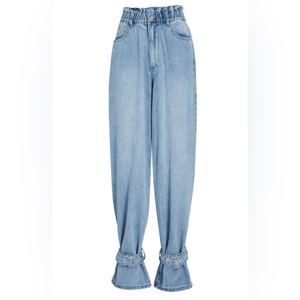 We Wore What Paperbag Buckle Jeans